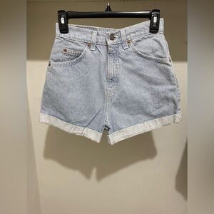 Levi’s high-waisted denim shorts.  Size 5